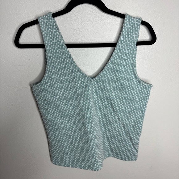 Madewell Jacquard Peekaboo Back Crop Tank in Faded Shale - Picture 5 of 10